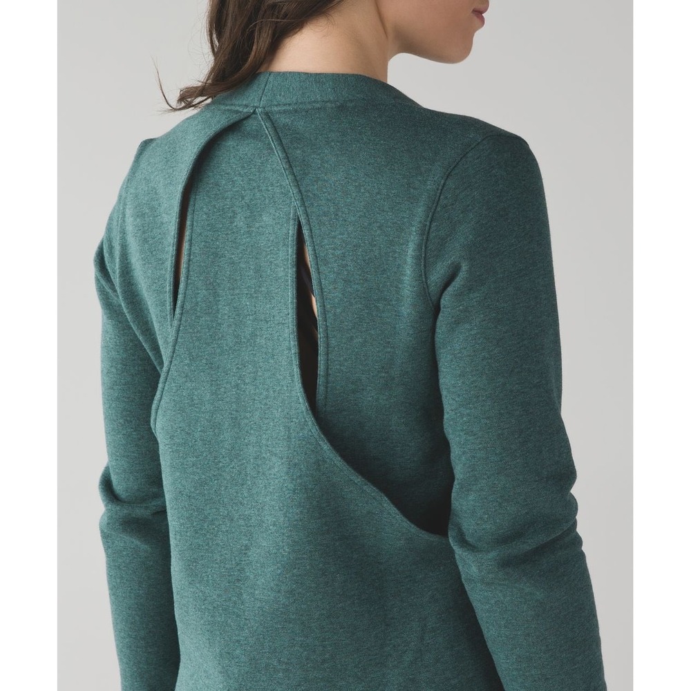 Lululemon Yin to You Pullover Green Open Back Sweatshirt Size 4